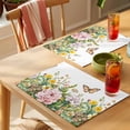 thumbnail image 4 of Spring Plant Placemats Set of 6, Watercolor Pink Daisy Flower Butterfly Non-Slip Place Mats Washable Table Mats for Kitchen Dining Table Decorations Indoor/Outdoor, 4 of 9