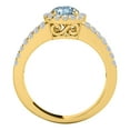thumbnail image 3 of Mauli Jewels Rings for Women 1.65 Carat Diamond and Round Shaped Aqumarine 4-prong 10K Yellow Gold, 3 of 6