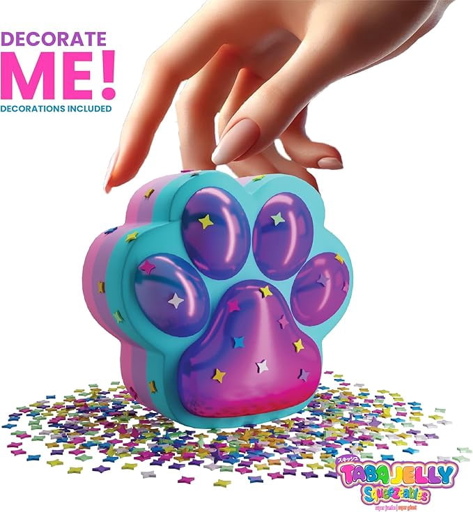 Taba Super Jumbo Rainbow Paw - Soft, Stretchy & Squishy Kit for Kids with Colorful Sprinkles - Fun DIY Sensory Toy - Non Toxic Stress Relief Activity for Boys & Girls Ages 6+