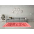 thumbnail image 3 of Ahgly Company Machine Washable Indoor Square Oriental Red Modern Area Rugs, 3' Square, 3 of 4