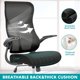 thumbnail image 5 of Yeshouse silla de oficina ergonómica de malla, respaldo alto con soporte lumbar, reposabrazos abatibles, cojín de 10 cm, inclinación 90°-120°, ideal para oficina y escritorio, 5 of 5