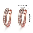 thumbnail image 2 of Censtreet Round Circle Cubic Zirconia Earrings Fashion Office Lady Hoop Earrings for Women Rose Gold Glitter Diamond Fashion Hoop Ear Piercing, 2 of 7