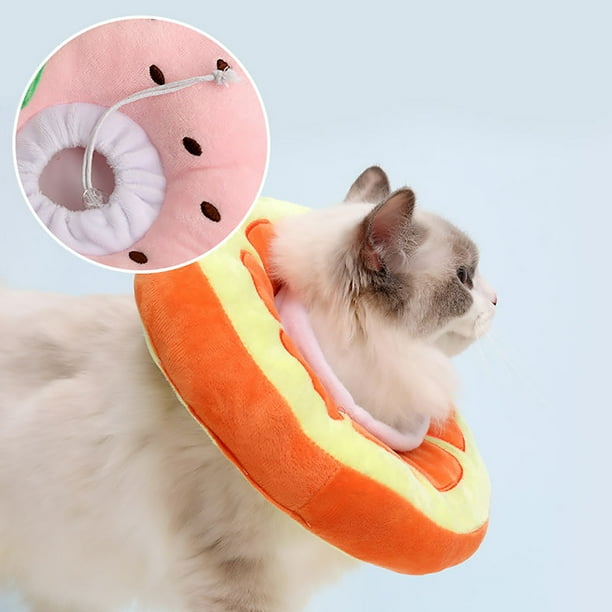 Collar de cono para gato, fruta bonita, suave, ajustable, evita lamer la cirugía, recuperación, collares isabelinos para gatos, gatitos y mascotas