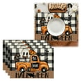 thumbnail image 2 of Plaid Bat Truck Halloween Placemats Set Of 4 Seasonal Table Mats For Party Kitchen Dining Decoration, 2 of 9