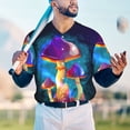 thumbnail image 4 of Fotbe Magic Mushrooms ,Fireflies Baseball Jersey Shirt for Men and Women, Casual Short Sleeves Button Down T-Shirt-Large, 4 of 9