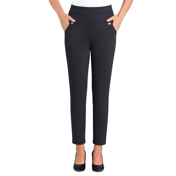 Enjoytime Womens Work Pants Slim High Waist Straight Leg Pants Dress Business Casual Plus Size Trouser