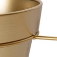 thumbnail image 4 of Kate and Laurel Opyd Modern Hanging Hoop Planter, 19.5 Inch Diameter, Gold, Sophisticated Floating Planter with Pot, 4 of 7