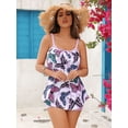 thumbnail image 2 of JYLFC Swimsuits for Women 2pcs Bathing Suits Tankini Sets Swim Top with Boyshorts Purple L, 2 of 6