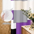 thumbnail image 3 of No Hook Shower Curtain, Purple Grey Black Geometric Shower Curtains for Bathroom with See Through Top Window, Middle Century Art Abstract Aesthetics Waterproof & Washable Bath Curtain 66"x72", 3 of 9