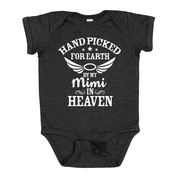 Inktastic Handpicked for Earth by My Mimi in Heaven with Angel Wings Boys or Girls Baby Bodysuit