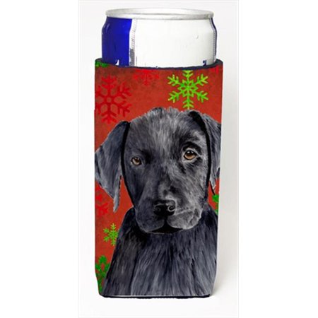 

Labrador Red And Green Snowflakes Holiday Christmas Michelob Ultra bottle sleeves For Slim Cans