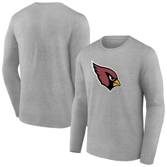 Men's Heather Gray Arizona Cardinals Primary Team Logo Long Sleeve T-Shirt