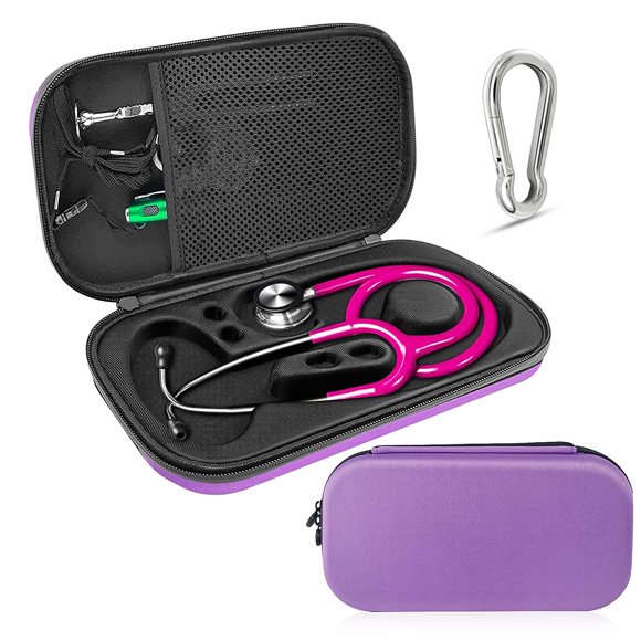 Yazoeia Carrying Stethoscope Case,Shockproof Travel Portable Stethoscope Bag Compatible with 3M Littmann Stethoscope Fit for Nurses,Doctor and Medical Students(Purple) CJC912-134648