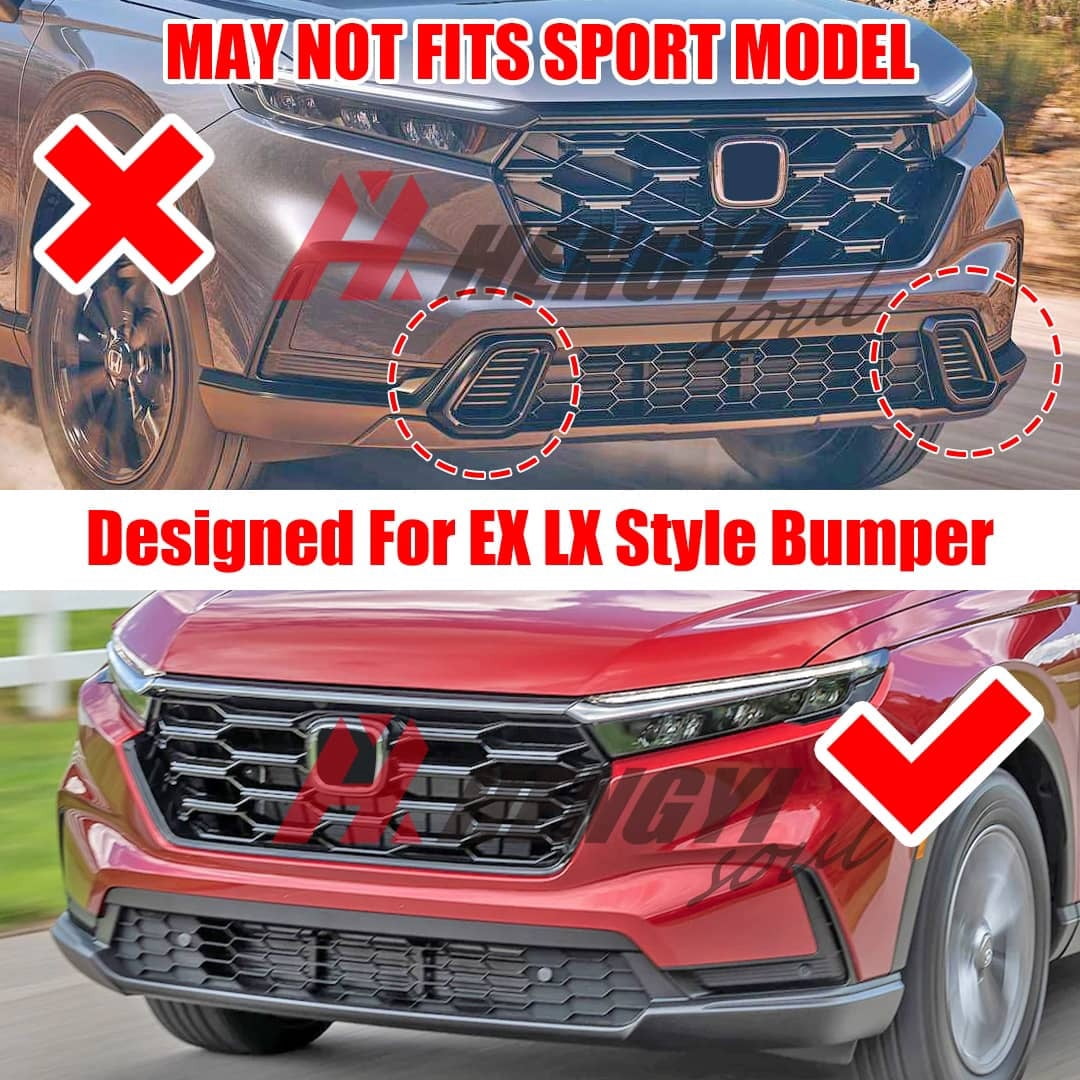 3pcs Set Front Bumper Lip for Honda CR-V CRV 6th 2023, Front Spoiler Diffuser Front Splitter Lip Body Kit Spoiler, Glossy Black