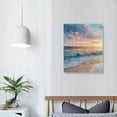 thumbnail image 4 of Creowell Pink Beach Canvas Wall Art Coastal Sunset Landscape Pictures Print Modern Seascape Artwork for Home Decoration Stretched and  Ready to Hang 16x20 in/12x16 in, 4 of 5