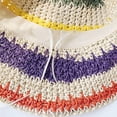 thumbnail image 6 of Visland Foldable Wide Brim Colorful Crochet Straw Hat,Outdoor Sun Visor Hat UPF 50+ Summer for Women Girl, 6 of 8