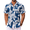Blue - White Flower, variant on COOFANDY Men Beach Shirts Short Sleeve Boho Hippie Shirts Summer Button Down Shirt