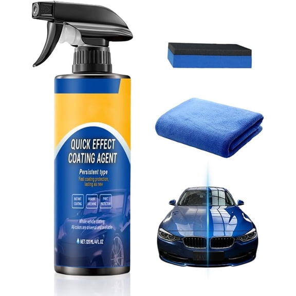 Quick Effect Car Coating Spray, Waterless Car Wash & Polish, Shine & Paint Protection Spray, Multi-Surface Cleaner for Auto Paint, Glass, Chrome & Trim