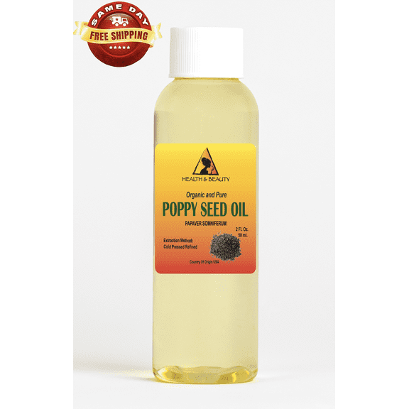 HEALTH & BEAUTY Poppy seed oil refined organic cold pressed 100% pure natural 2 oz
