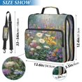 thumbnail image 3 of Water-Resistant 3-Ring Binder Organizer with Multiple Pockets Zipper Binder Bag for Office Vibrant Garden Filled, 3 of 8