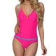 thumbnail image 2 of Tankini para mujer, bikini liso sin espalda, de dos piezas, estilo vendaje, para playa, dos piezas, tankini, 2 piezas, 2 of 7