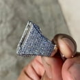 thumbnail image 3 of Men's Real Solid 925 Sterling Silver Initial Letter L Iced Baguette Flooded Out Big Hip Hop Ring Size 8, 3 of 9