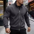 thumbnail image 2 of Bxsruta Mens Full Zip Athletic Jacket Stand Collar Workout Track Jacket Quilted Casual Outerwear, 2 of 8