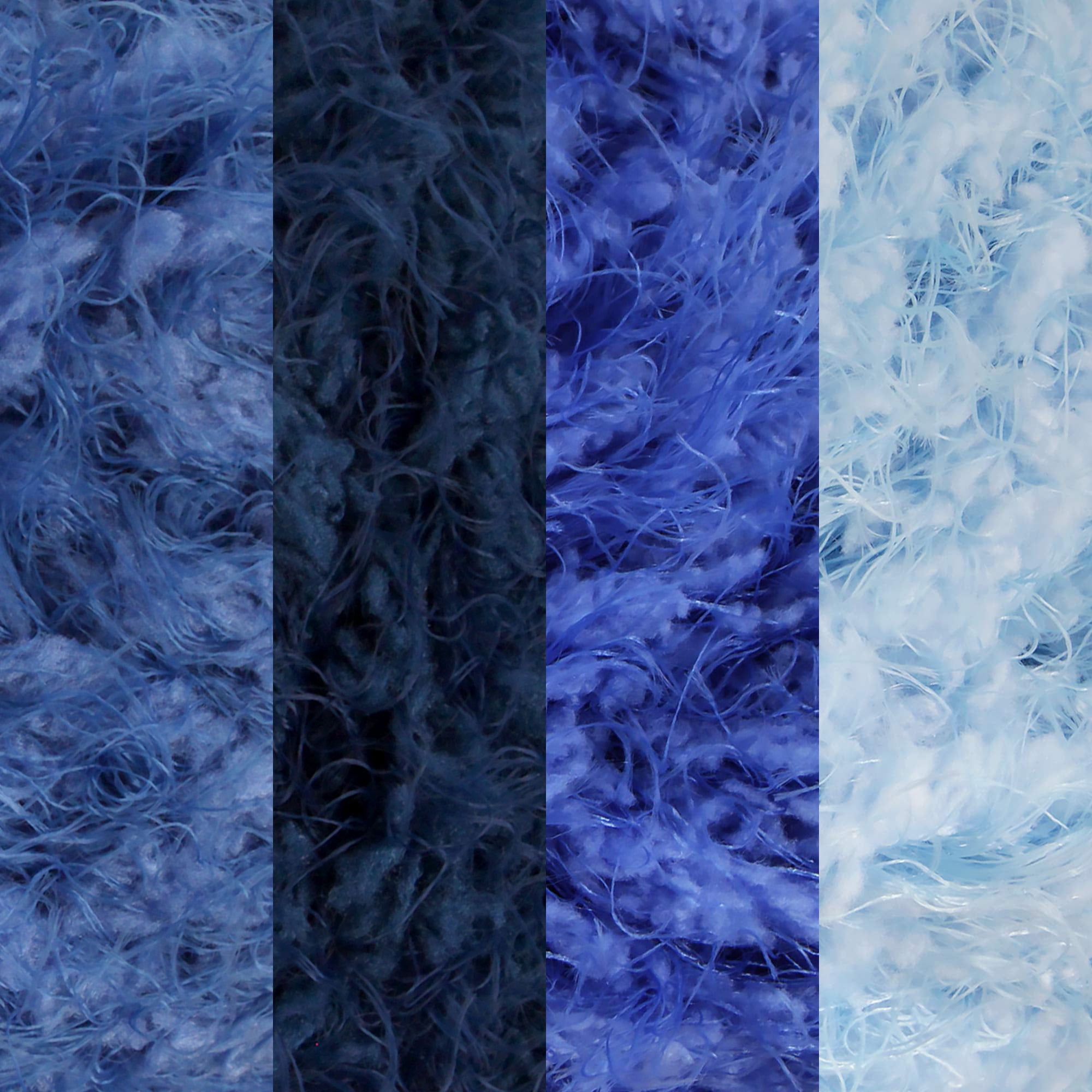JubileeYarn Baby Bear Faux Fur Yarn - 100g/Skein Chunky Weight Polyester - Shades of Blue - 4 Skeins