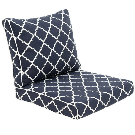 Outdoor Cushion Set for Patio Furniture Deep Seat Chair Cushions Sofa Chair Pad, 24.4x23.6 Inch, Blue Diamond