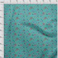 thumbnail image 4 of oneOone Polyester Spandex Turquoise Blue Fabric Floral Dress Material Fabric Print Fabric By The Yard 56 Inch Wide, 4 of 5