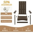 thumbnail image 5 of Dycanpo Folding Adirondack Chair, Hdps Poly Modern Outdoor Chair Weather Resistant, Dark Brown, 5 of 7