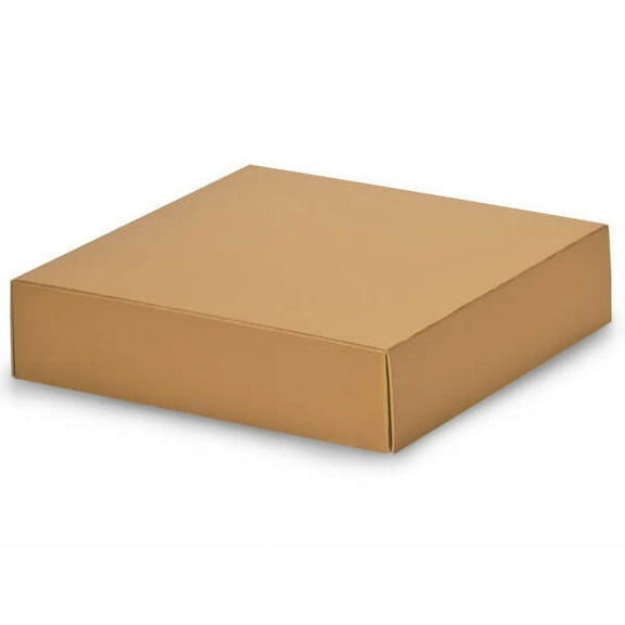 Pack of 25, Solid 6 x 6 x 1.5" Metallic Gold Gift & Gourmet Box Lids to Use Food Safe Barrier Like Food Grade Tissue or Cello for Food Packaging(Boxes Sold Separately)