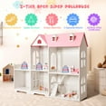 thumbnail image 4 of Infans Dollhouse Bookcase 2-Tier Wooden Multi-Purpose w/ Toy Space Gift for Kid’s Room, 4 of 7