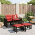 thumbnail image 1 of vidaXL 4 Piece Garden Sofa Set with Cushions Brown Poly Rattan Glass, 1 of 5