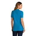 thumbnail image 4 of Gildan Women's Softstyle Pique Polo, Short Sleeve Cotton Shirt, Semi-Fitted, Sapphire, Pack 1, S-2XL, 4 of 6