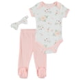 thumbnail image 2 of Chick Pea Baby Girl 3 PC Footed Pant Set, Sizes Newborn-9 Months, 2 of 2