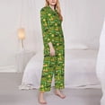 thumbnail image 3 of Fuzoiu traditional Irish colours Print Women's Long-Sleeved Pajama,Lounge Button Down Nightwear,Womens Notch Collar Pajama Set-Medium, 3 of 7