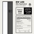 thumbnail image 3 of Inlight 18-inch LED Under Cabinet Lighting, Hardwired or Plugged-in, 2700K/4000K/5000K, Power Cord Sold Separately, Black, UC0118BK27, 3 of 11