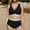 Black, variant on UTSJKR Bikini Sets for Women High Waisted Two Piece Swimsuit Padded Knot Twist Cut Out Color Block Bathing Suit Bikinis White L