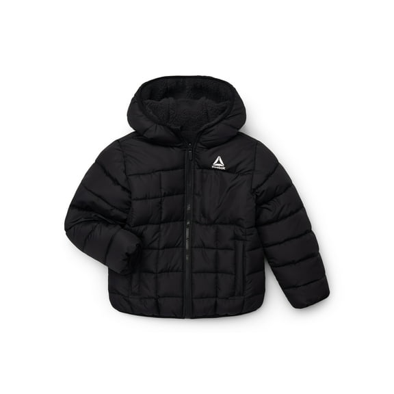 Reebok Boys Reversible Quilted Puffer Hooded Jacket, Sizes S-2XL