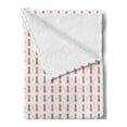 thumbnail image 2 of Fruit Soft Flannel Fleece Throw Blanket, Pink and Brown Pineapples Pattern Along Small Triangles Shapes on Plain Background, Cozy Plush for Indoor and Outdoor Use, 50" x 60", Multicolor, by Ambesonne, 2 of 5