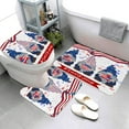 thumbnail image 1 of Juego de 3 cojines de baño con diseño del Día de la Independencia, con funda de inodoro antideslizante y accesorios de decoración para ducha., 1 of 6