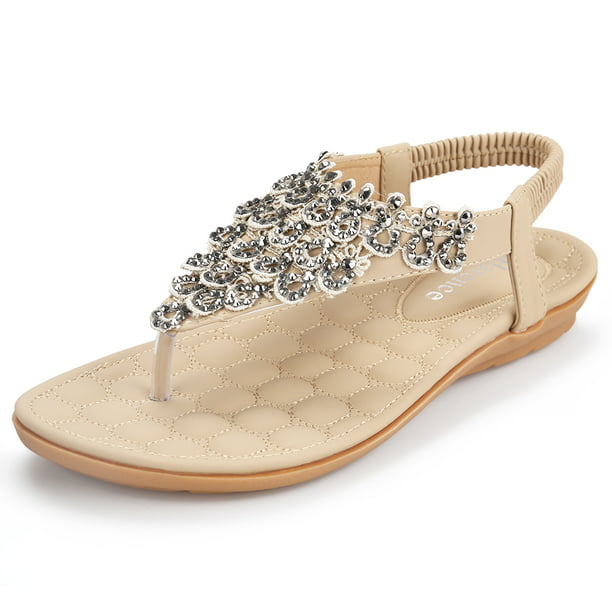 Ecetana Women Sandals Comfortable Flip Flops With Arch Support Summer ...