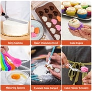 XUEYU 700 Pcs Cake Decorating Kit, Cake Baking Supplies with 3 Non-Stick Springform Pans Set and 24 Piping Tips, Baking Set with Non-slip Turntable, Cake Decorating Supplies Kit for Beginners,Plastic