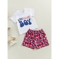 thumbnail image 3 of 4th of July Baby Boys Clothes America boy Print Short Sleeve T-Shirts and Stars Stripe Print Shorts 2Pcs Set, 3 of 8