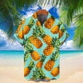 thumbnail image 2 of hopeusnice Men's Short Sleeve Pineapple Print Shirt Beach Button Down Tropical Hawaiian Shirt Green XL, 2 of 5