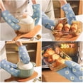 thumbnail image 4 of HEETLY Daisy Print Pot Holders and Oven Mitts Set, 4 Piece Cotton Oven Mitts and Potholders, Heat Resistant 392°F, Kitchen Mittens for Cooking Baking Grilling, 4 of 10