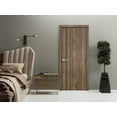 thumbnail image 3 of Modern Wood Interior Door with Hardware | Planum 0016 Walnut | Single Panel Frame Trims | Bathroom Bedroom Sturdy Doors-24" x 80", 3 of 6