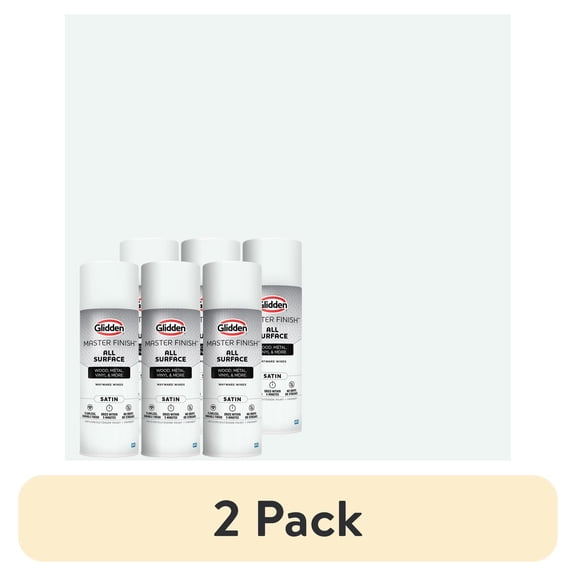 (12 pack) Glidden Master Finish 12 oz. Satin Wayward Winds Interior/Exterior All Surface Spray Paint and Primer, 6 Pack