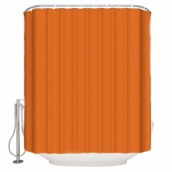 Orange Shower Curtain, 48" x 72", Solid Color Waterproof Bathroom Curtain Washable Shower Curtain Set with 12 Hooks